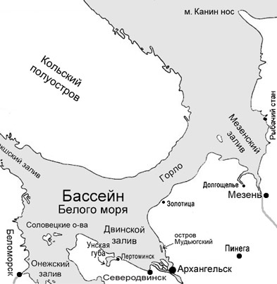 карта Белого моря